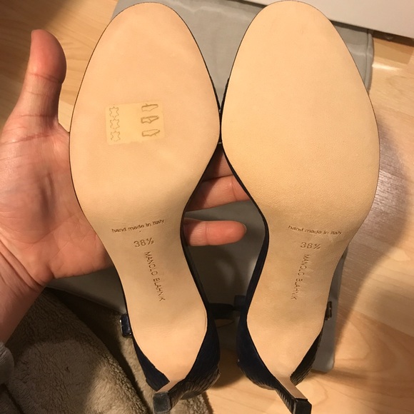 Manolo Blahnik navy blue snakeskin Chaos Sandal - Picture 4 of 5